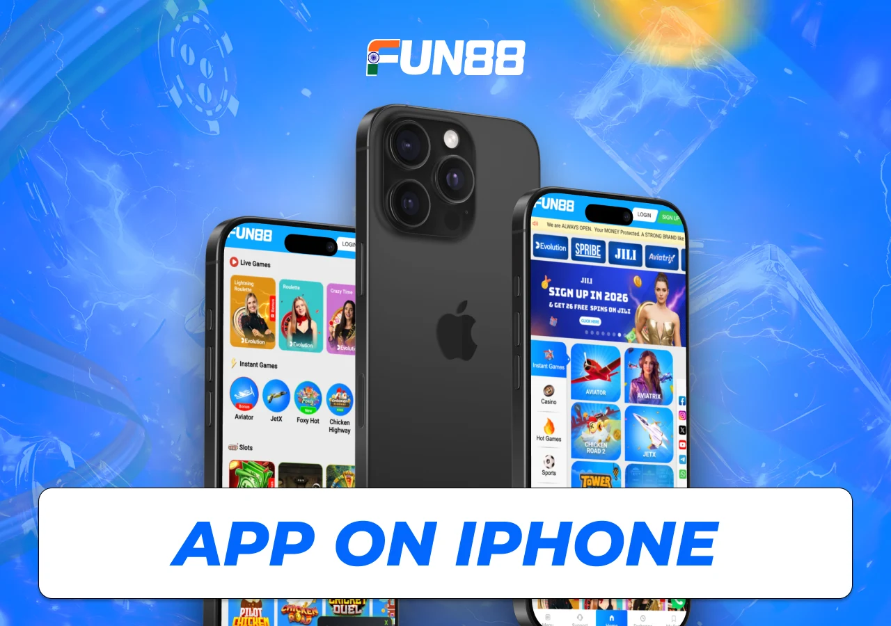 Browser-based access to Fun88 on iPhone with mobile gaming functionality