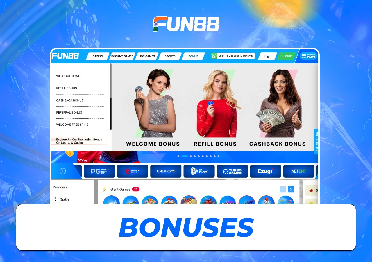 Promotional offers, welcome rewards and seasonal bonuses at Fun88 for eligible players